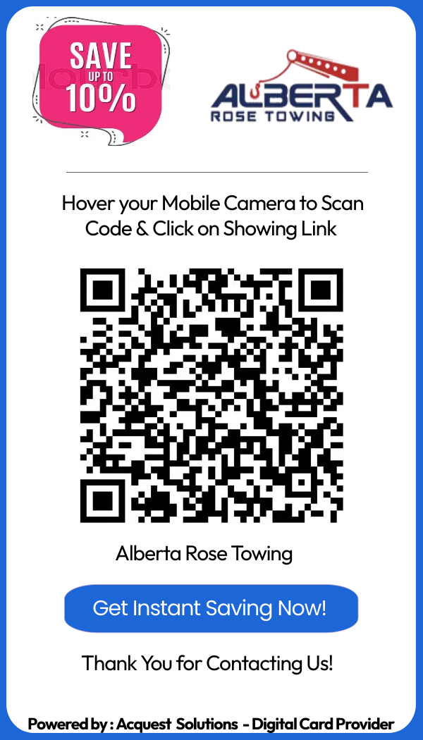 Alberta Rose Towing Service Edmonton offers discount on towing service by providing QR code